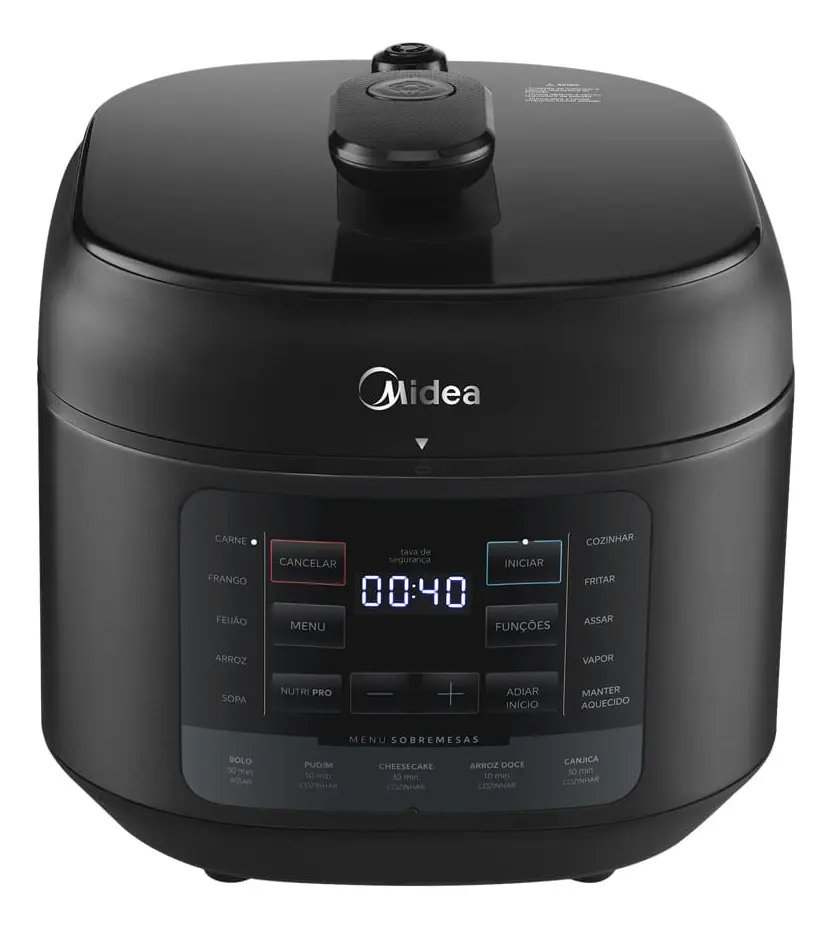 Panela De Pressão Elétrica 5l Nutripro Preta Midea Cor Preto 110/220V