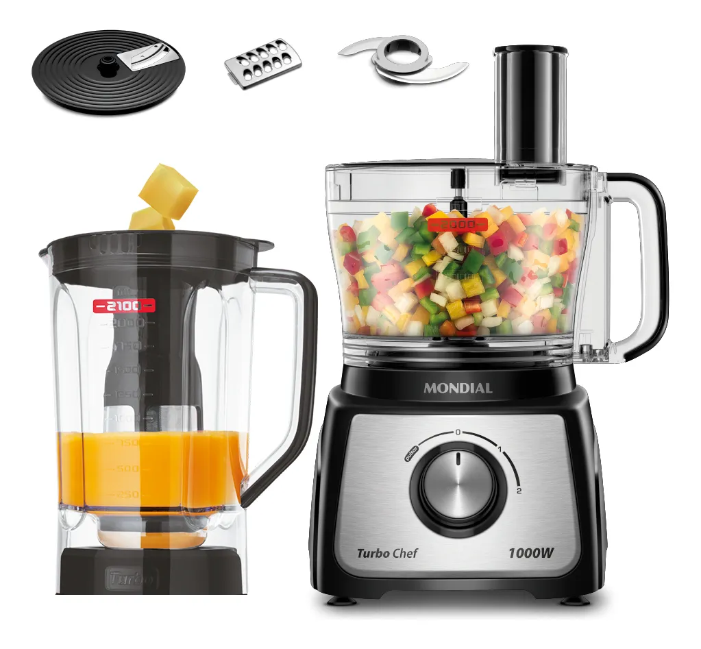 Multiprocessador Turbo Chef 5 em 1 Mondial 1000W