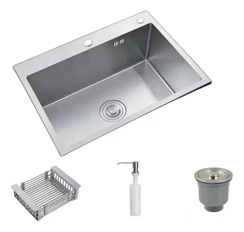 Cuba Pia Cozinha Gourmet Quadrada 60x45 Aço Inox 304 Premium Escovada