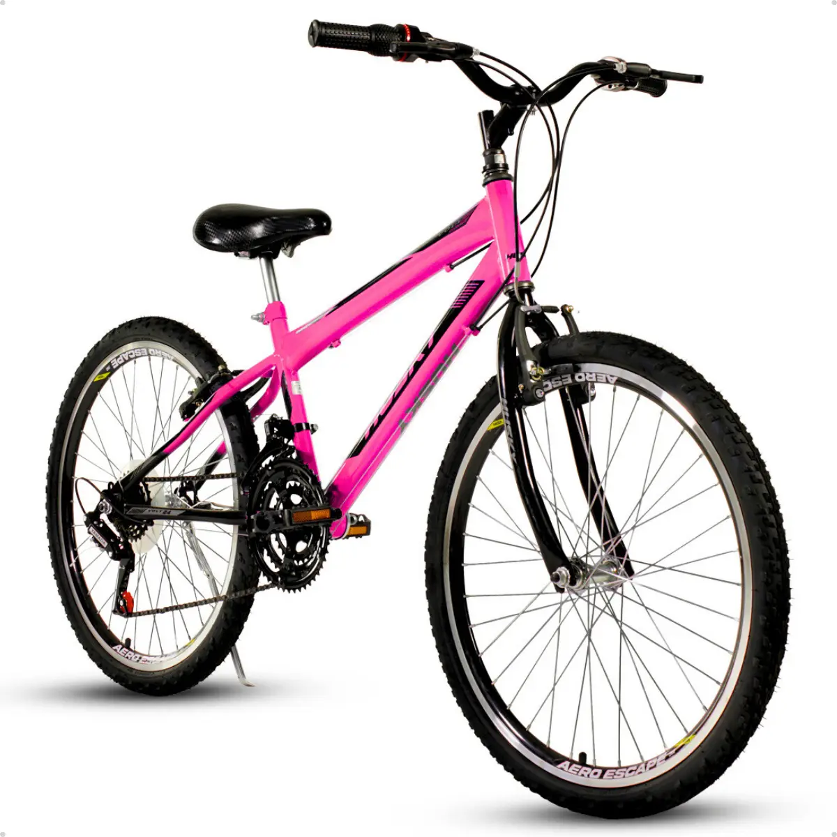 Bicicleta Infanto Juvenil Aro 24 Feminina 18v Volt Menina Rosa Husky