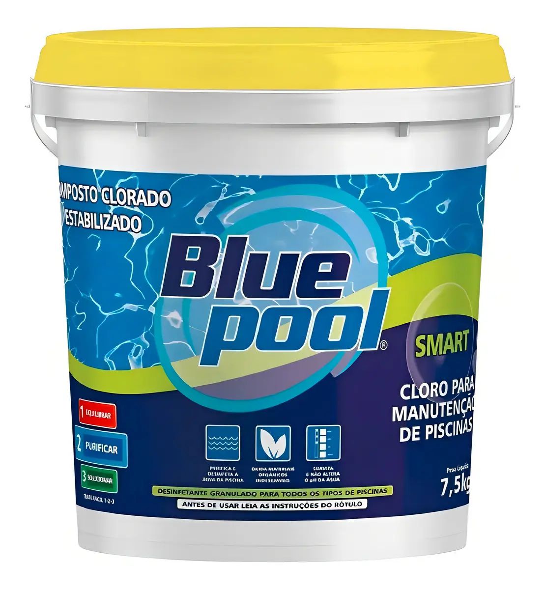 Cloro P/ Limpeza De Piscina 3x1 Smart Fluidra Blue pool 7.5kg