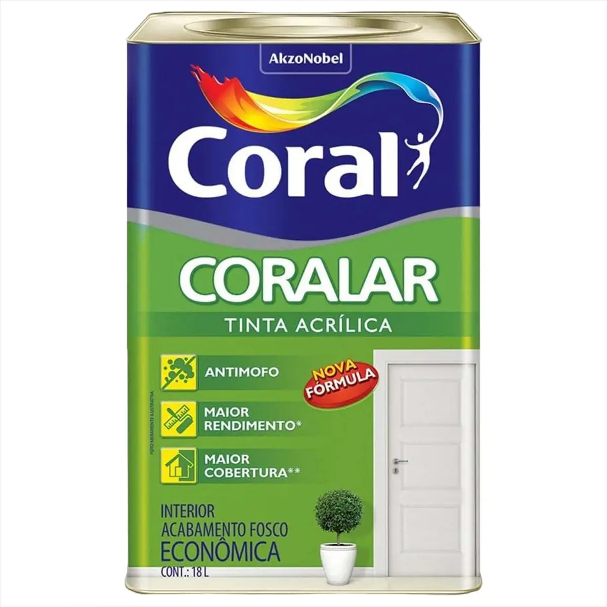 Tinta Acrílico Coralar + Desempenho E Cobertura Coral Branco Acabamento Fosco