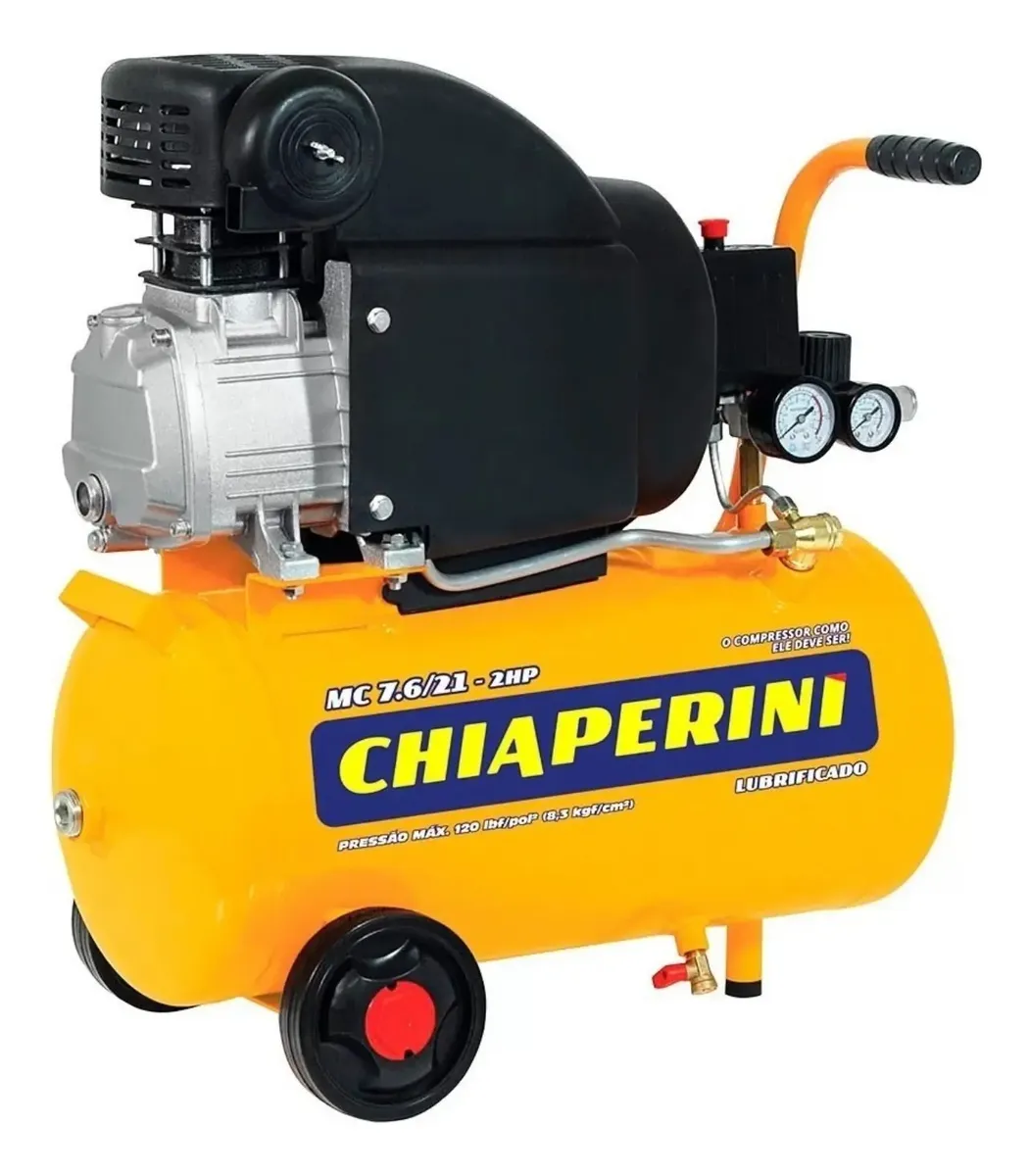 Motocompressor De Ar Elétrico Chiaperini 21 Litros Com Rodas