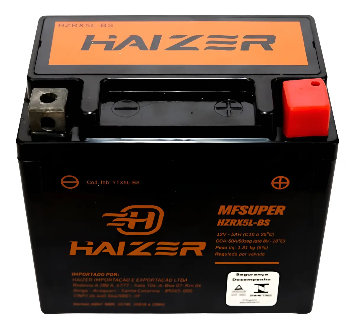 Bateria Moto Haizer 5ah Fan Titan Yamaha Biz 1 Ano Garantia