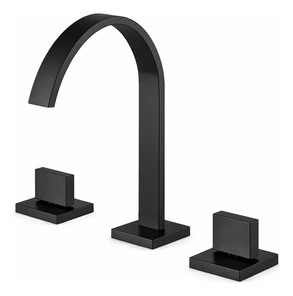 Torneira De Luxo  Sollux Slim Bicomando, Preta Fosca
