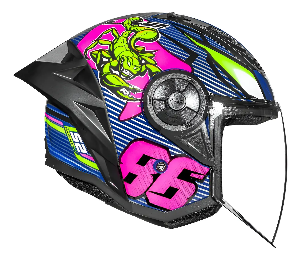 Capacete Ls2 Airflow Ii Sting Azul Tamanho Do Capacete 56,58,60