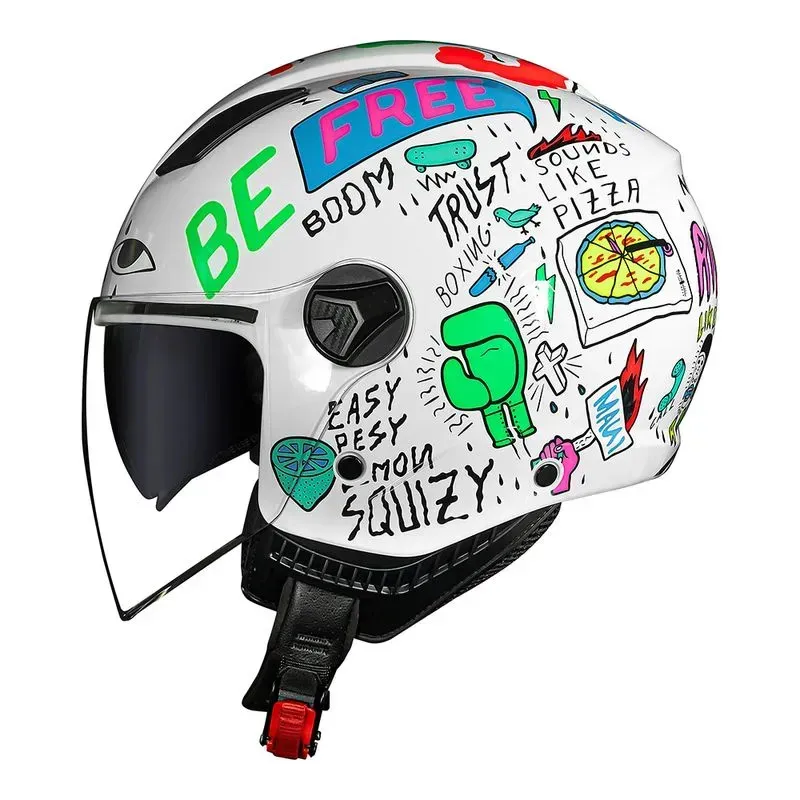 Capacete No Risk Orion Sv Free Branco/laranja
