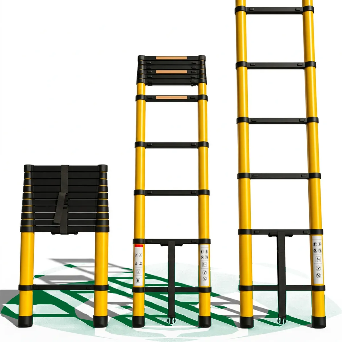 Telescópica de Alumínio Escadas 3,20m 12 Degraus Retrátil Extensível Multifuncional Portátil Compacta até 150kg Several Importados Escada de Mão para Casa Obra Reforma Pintura Limpeza Manutenção